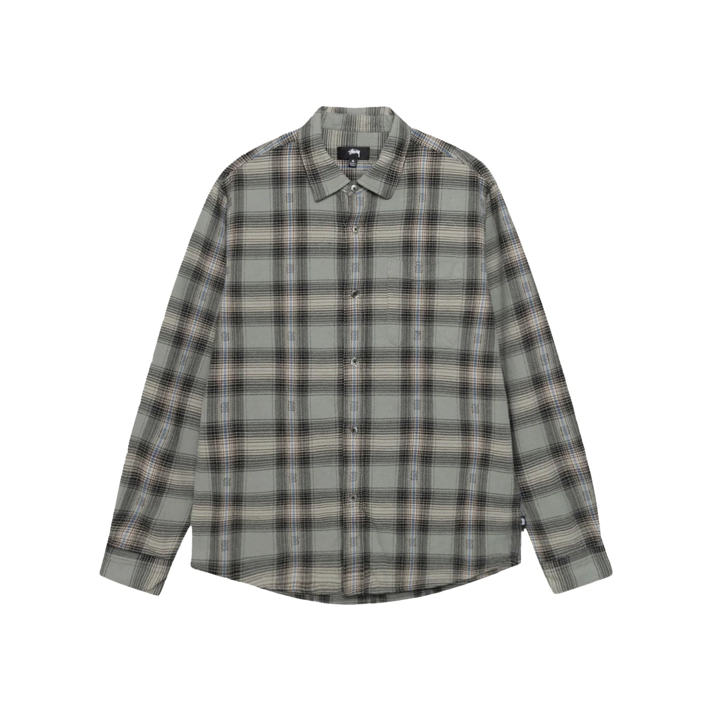 Motif Plaid Shirt, Grey