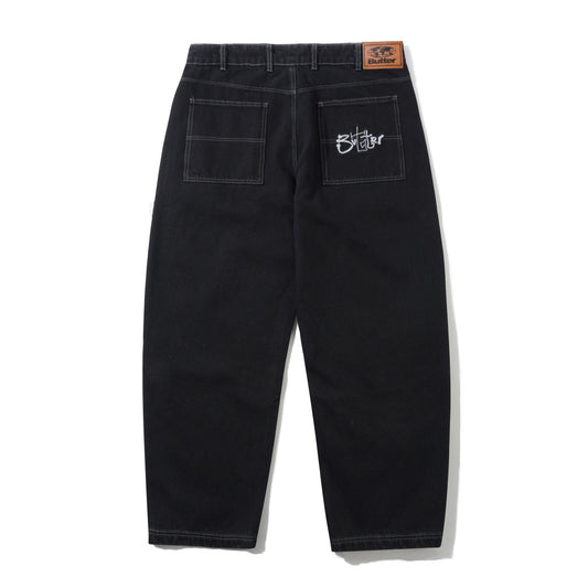 Scribble Denim Jeans, Washed Black