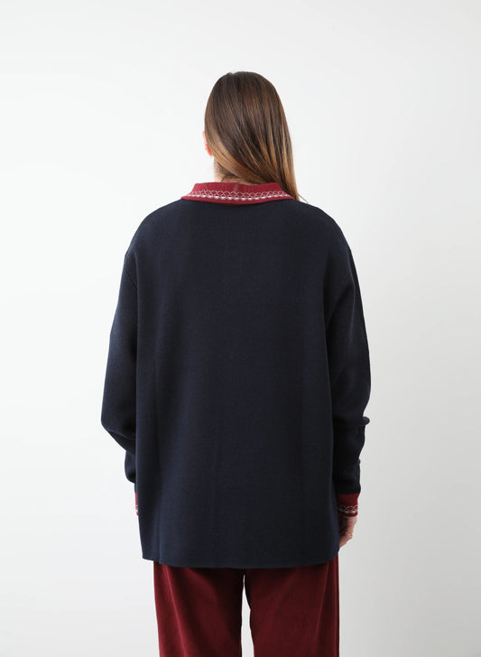 Logo Polo Knit, Navy
