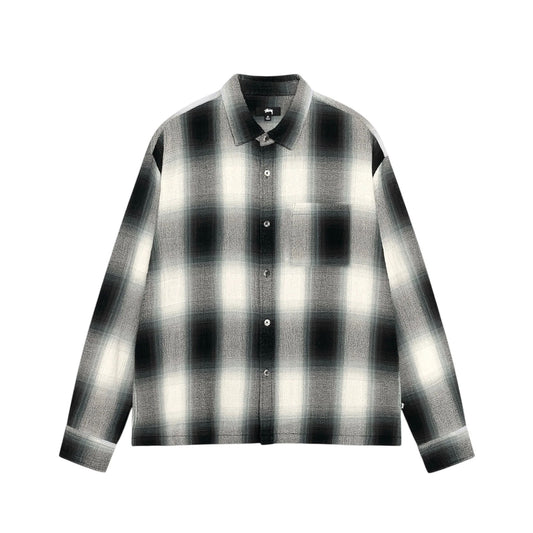 Loose Weave Plaid Shirt, Grey