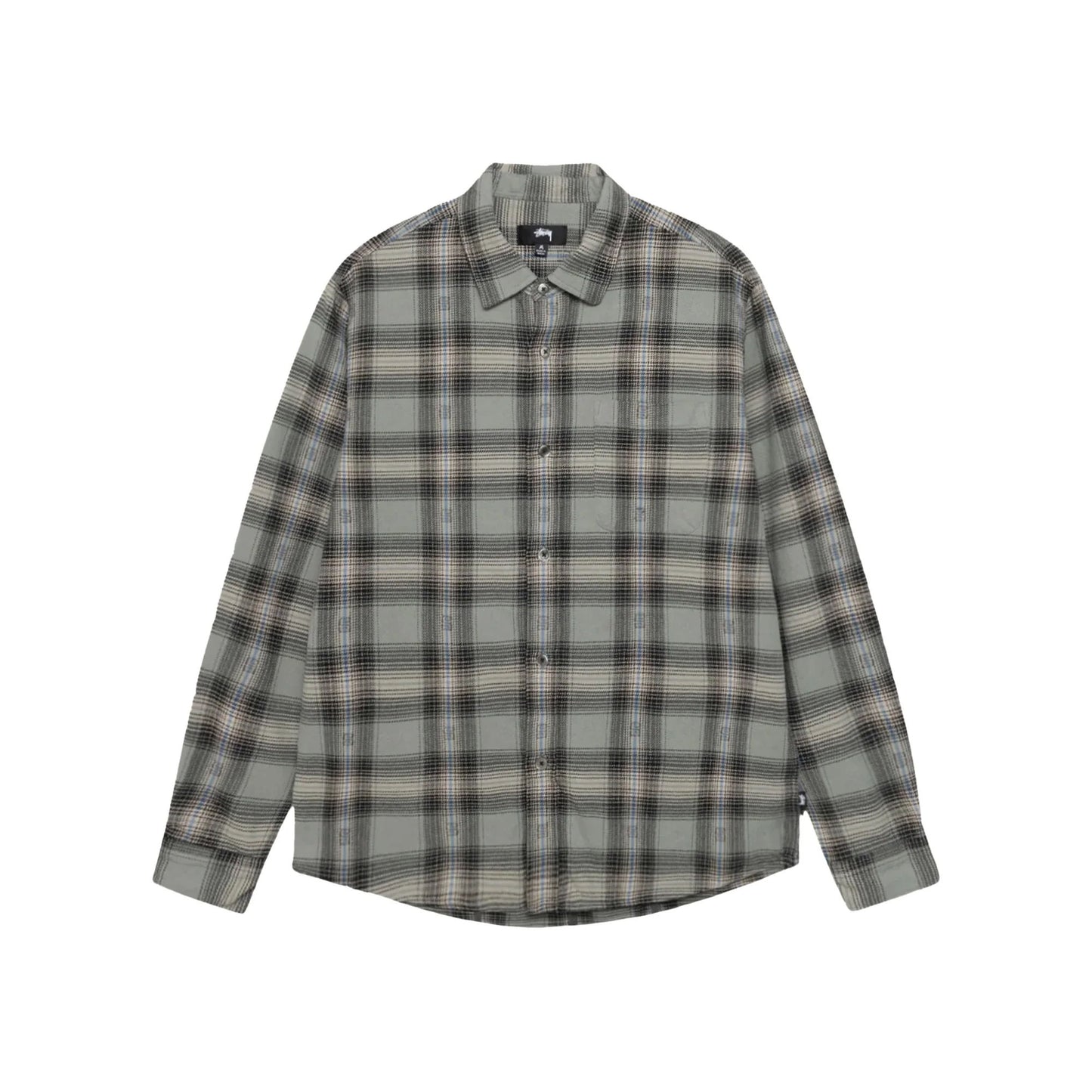Motif Plaid Shirt, Grey