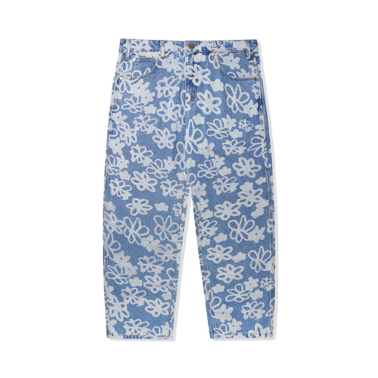 Flowers Denim Pants, Washed Indigo