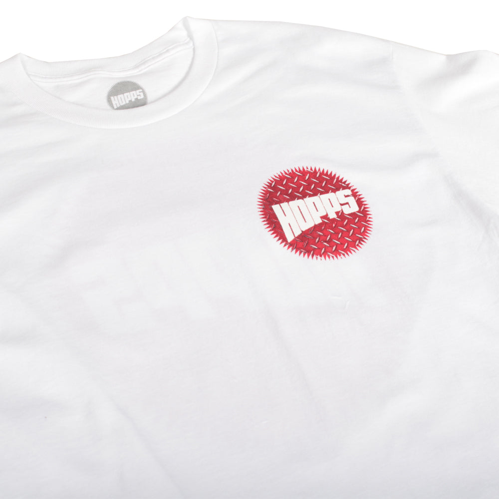 Red Diamond Plate Tee, White