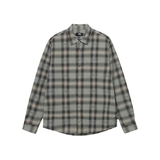 Motif Plaid Shirt, Grey