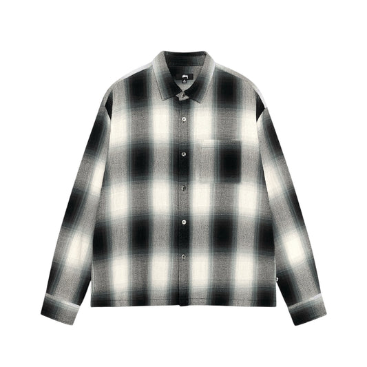 Loose Weave Plaid Shirt, Grey