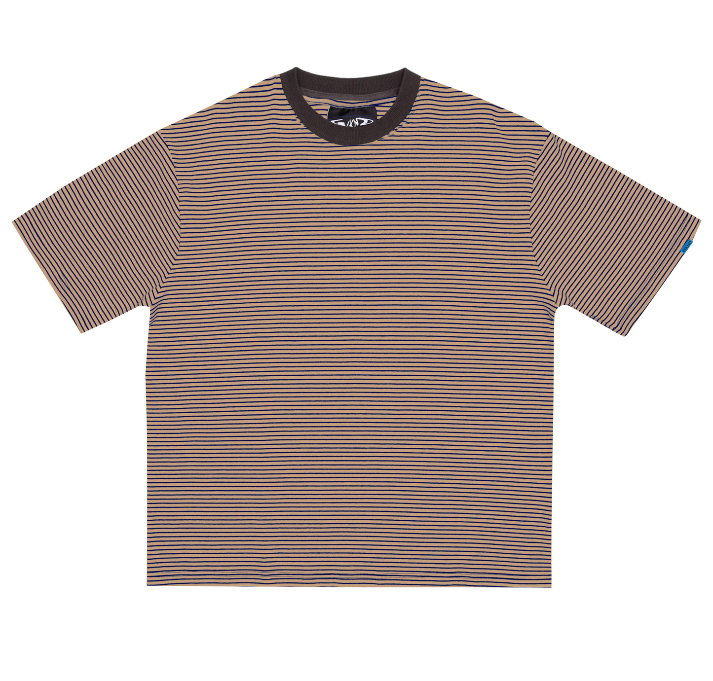 Stripe Tee, Brown/Navy