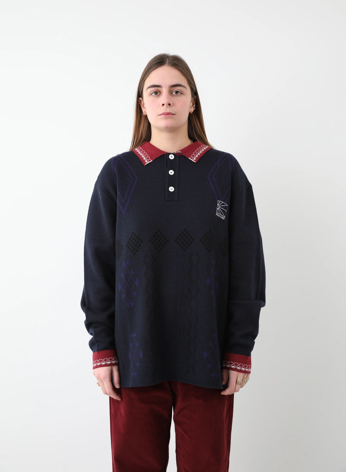 Logo Polo Knit, Navy